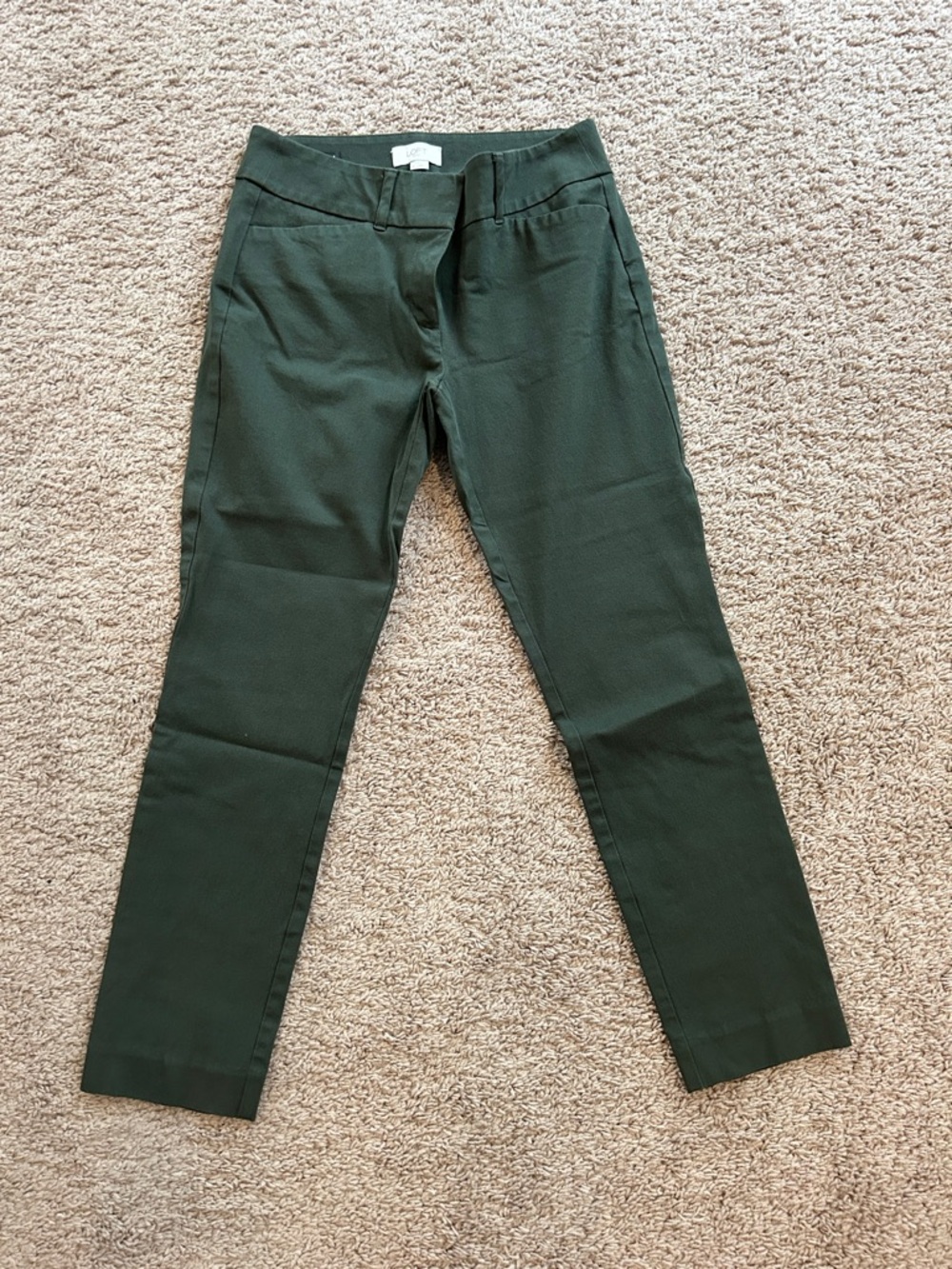 LOFT Olive Green Skinny Ankle Pants